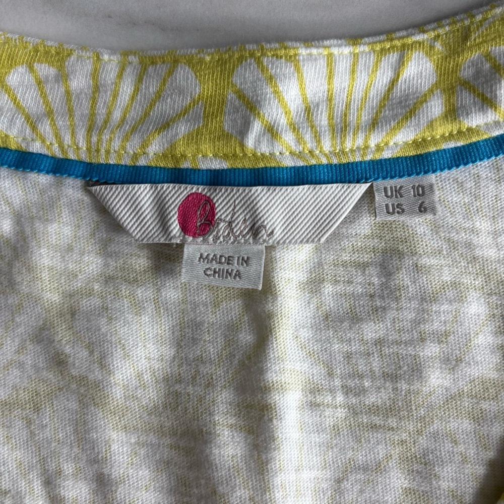 Boden Shell Print Sleeveless Top cotton size S green - Picture 5 of 9